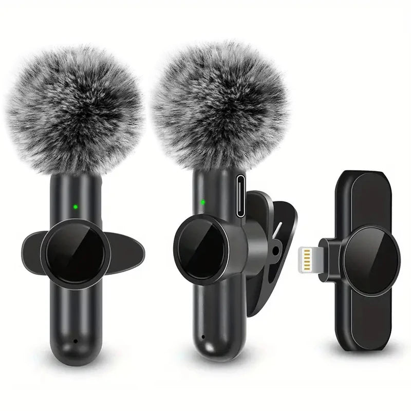 Wireless lavalier clip-on microphone with windproof cover