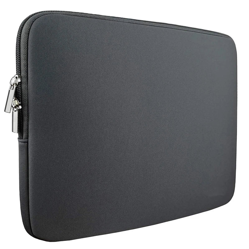 Padded laptop sleeve in grey with double zipper