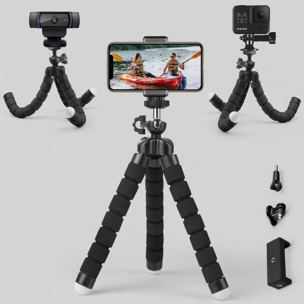 Flexible octopus tripod holding a smartphone