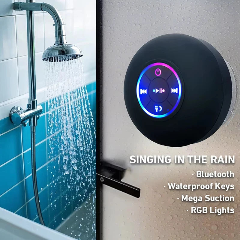 Waterproof Bluetooth shower speaker with suction cup mount