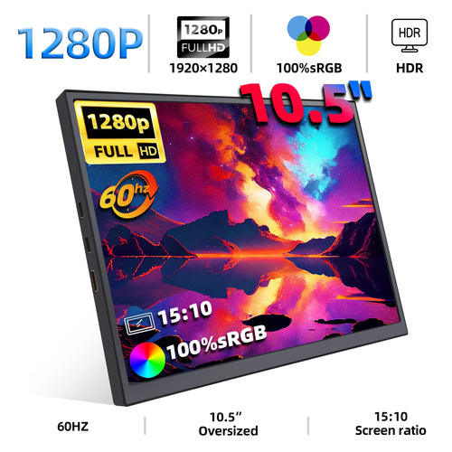 10.5 inch portable IPS monitor on a desk