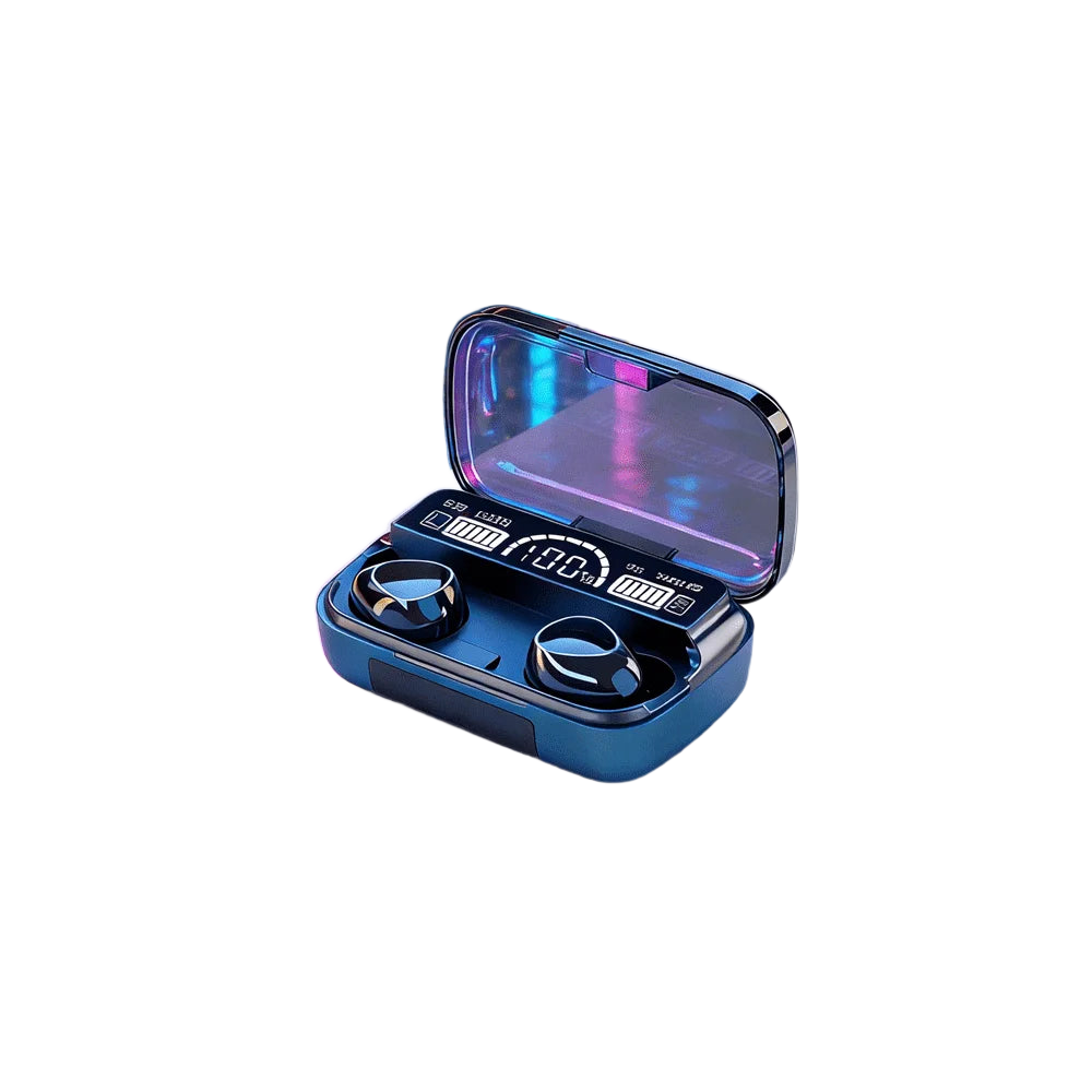 M10 wireless earbuds with LED battery display charging case